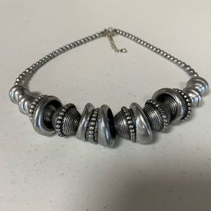 Silver Tone Chunky Necklace 18 - 21 Inches